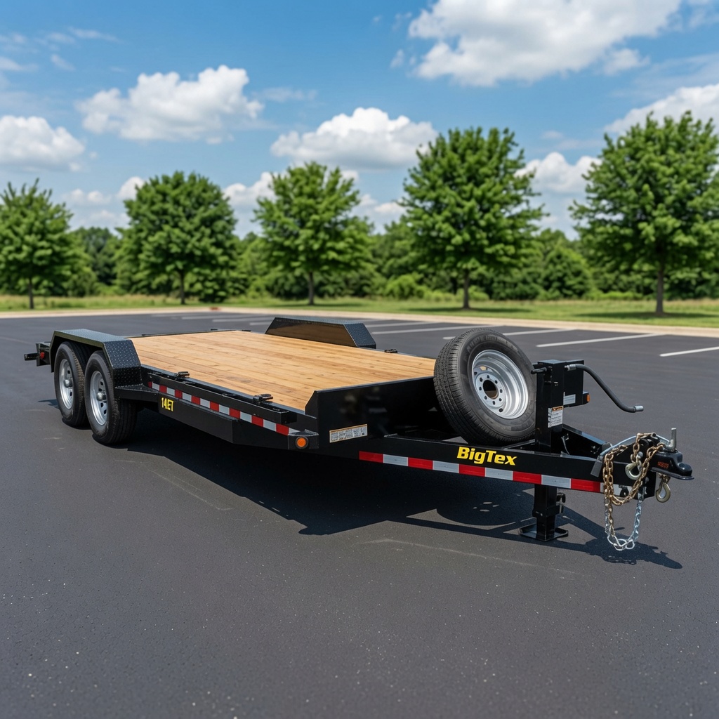 7x20 Big Tex 14ET equipment trailer rental San Antonio TX with Mega Ramps