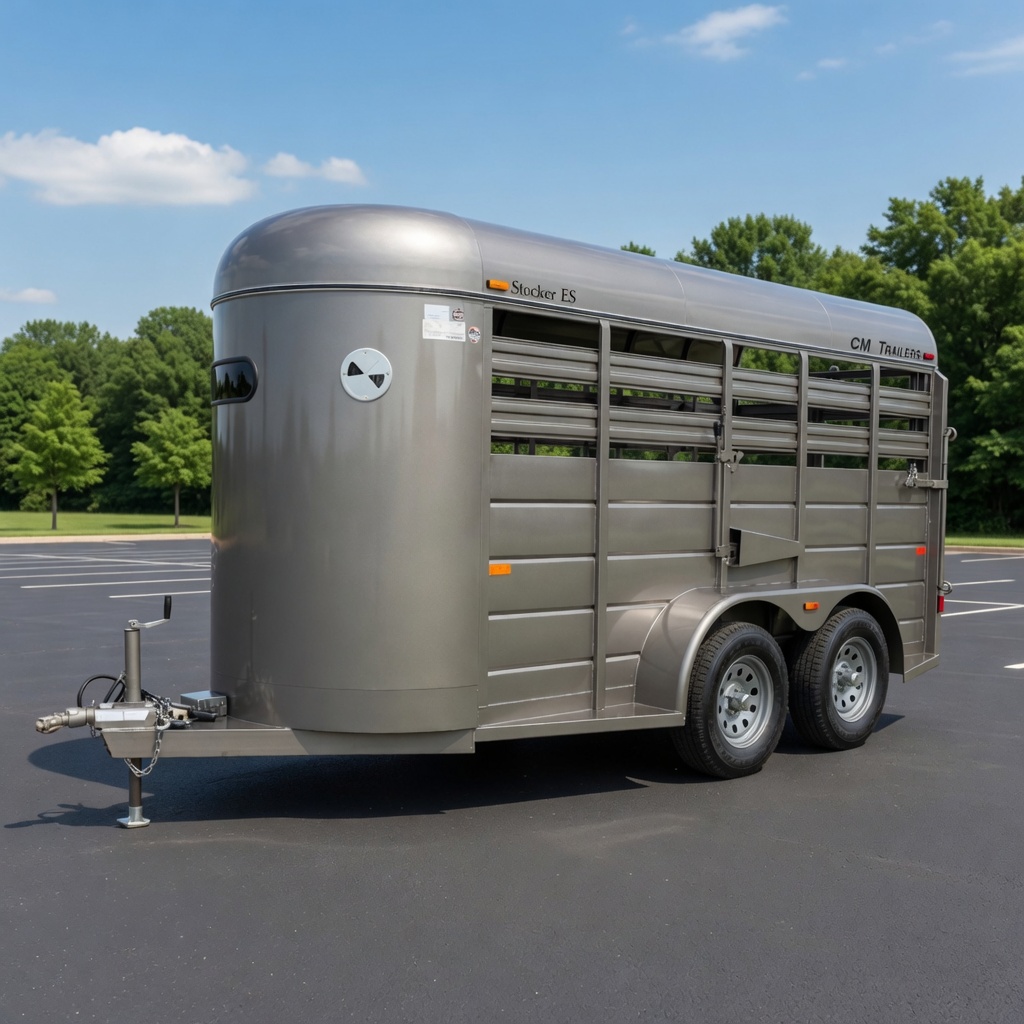 5x14 CM Stocker ES livestock trailer rental San Antonio TX cattle goat sheep